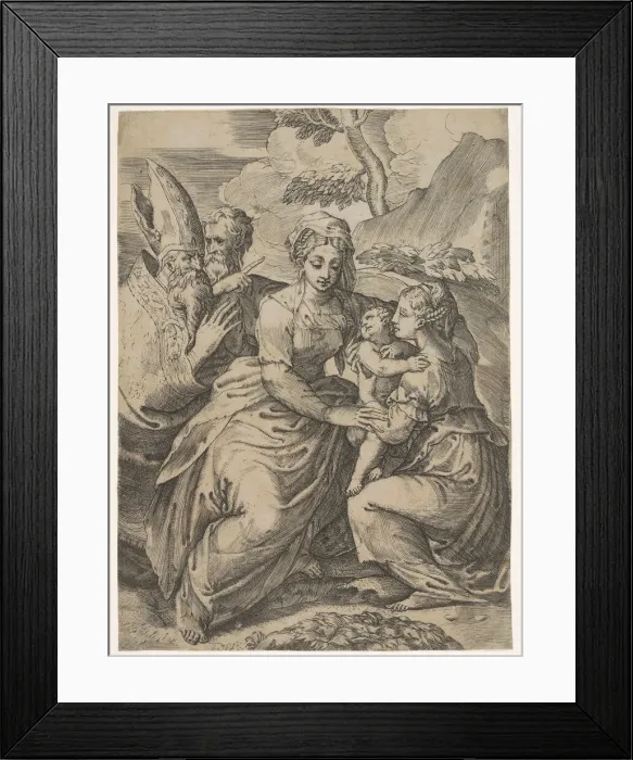 Framed Print : Madonna and Child with Saints (after Parmigianino). Creator: Battista del Moro Framed Print : Madonna and Child with Saints (after Parmigianino). Creator: Battista del Moro
