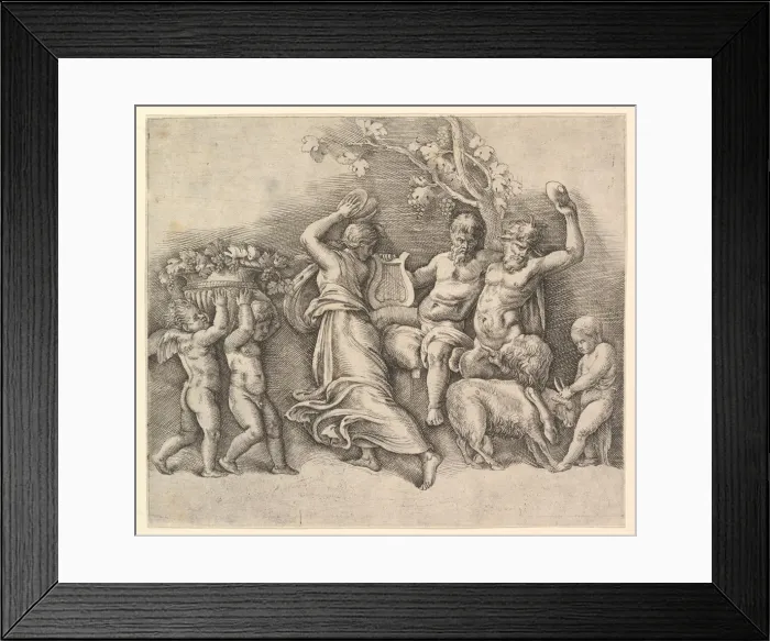 Framed Print : A Bacchanal, 1530-61. Creator: Battista Franco Veneziano Framed Print : A Bacchanal, 1530-61. Creator: Battista Franco Veneziano
