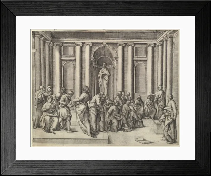 Framed Print : Christ among the Doctors, ca. 1540-45. Creator: Battista Franco Veneziano Framed Print : Christ among the Doctors, ca. 1540-45. Creator: Battista Franco Veneziano