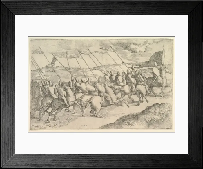 Framed Print : A Company of Horsemen. Creator: Battista Franco Veneziano Framed Print : A Company of Horsemen. Creator: Battista Franco Veneziano