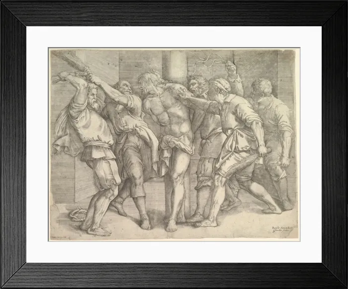 Framed Print : The Flagellation, ca. 1552-61. Creator: Battista Franco Veneziano Framed Print : The Flagellation, ca. 1552-61. Creator: Battista Franco Veneziano