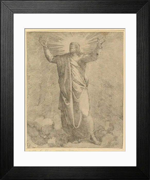 Framed Print : The Saviour Covered in a Large Cloak. Creator: Battista Franco Veneziano Framed Print : The Saviour Covered in a Large Cloak. Creator: Battista Franco Veneziano
