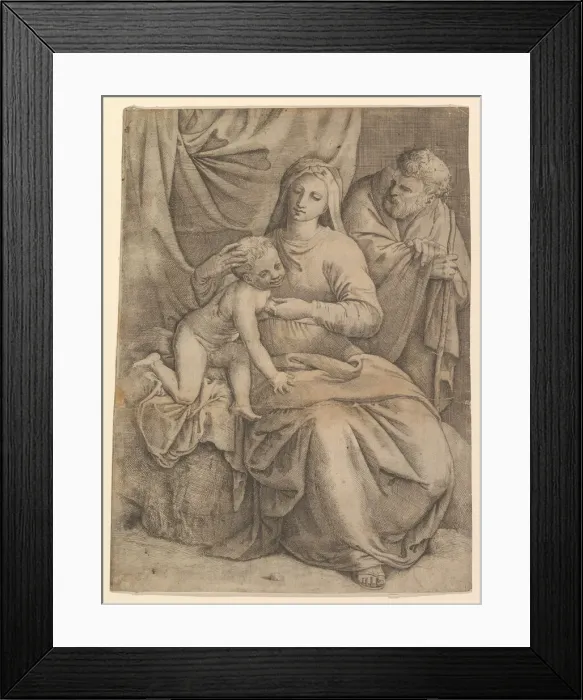 Framed Print : The Holy Family, 1510-61. Creator: Battista Franco Veneziano Framed Print : The Holy Family, 1510-61. Creator: Battista Franco Veneziano