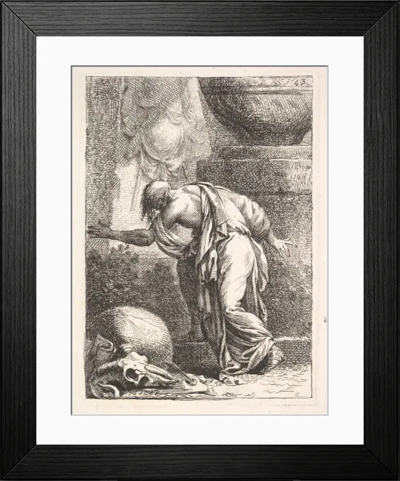 Framed Print : A young man, seen from behind and ascending a step towards the left Framed Print : A young man, seen from behind and ascending a step towards the left