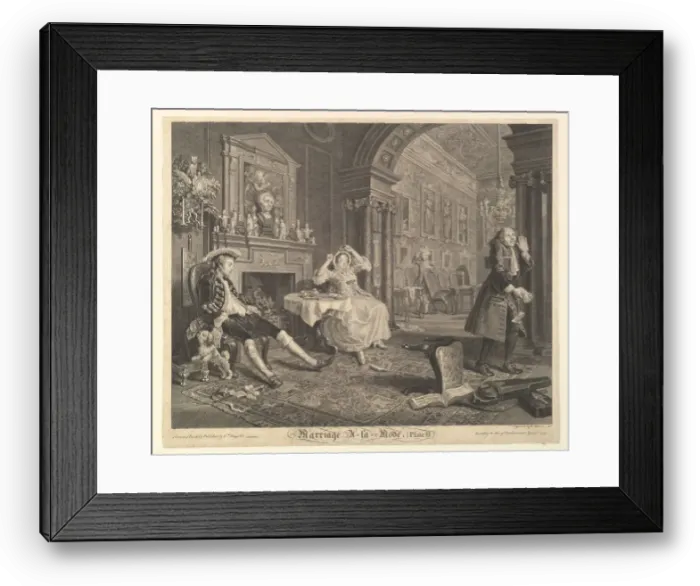 Framed Print : Marriage A-la-Mode, Plate II, April 1, 1745. Creator: Bernard Baron Framed Print : Marriage A-la-Mode, Plate II, April 1, 1745. Creator: Bernard Baron