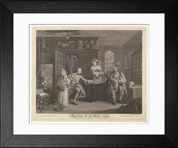 Framed Print : Marriage A-la-Mode, Plate III, April 1745. Creator: Bernard Baron Framed Print : Marriage A-la-Mode, Plate III, April 1745. Creator: Bernard Baron