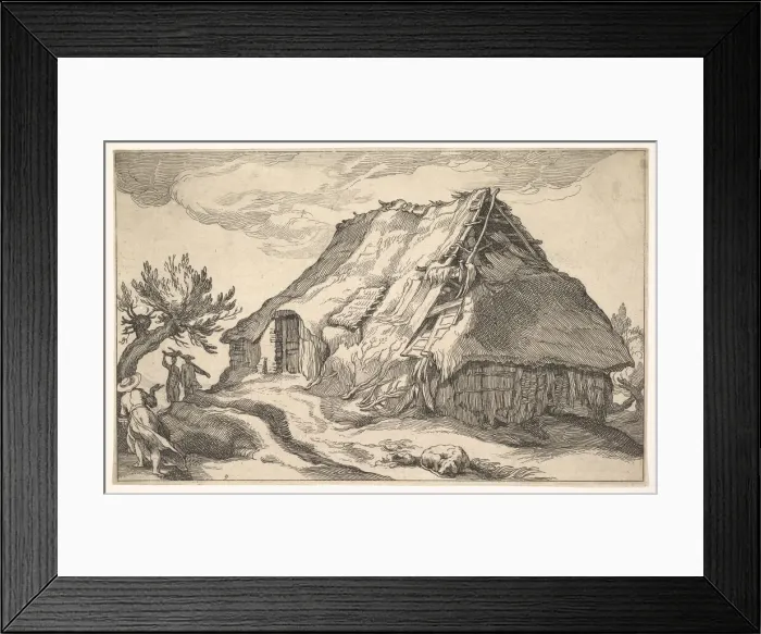Framed Print : Landscape with Farmhouse, 1613. Creator: Boetius Adams Bolswert Framed Print : Landscape with Farmhouse, 1613. Creator: Boetius Adams Bolswert