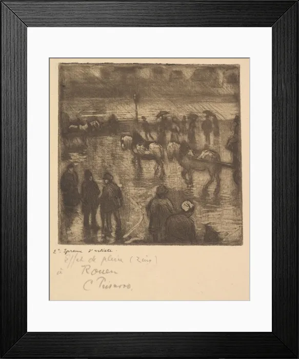 Framed Print : Impressions of Rain, Rouen, 1883. Creator: Camille Pissarro Framed Print : Impressions of Rain, Rouen, 1883. Creator: Camille Pissarro