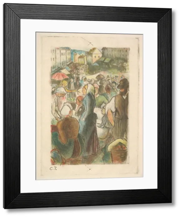 Framed Print : The Market at Gisors: Rue Cappeville, 1894-95. Creator: Camille Pissarro Framed Print : The Market at Gisors: Rue Cappeville, 1894-95. Creator: Camille Pissarro