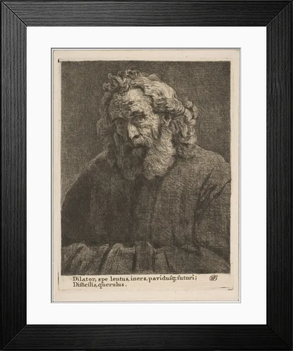 Framed Print : Old Man with a Long Beard, 1761. Creator: William Baillie Framed Print : Old Man with a Long Beard, 1761. Creator: William Baillie
