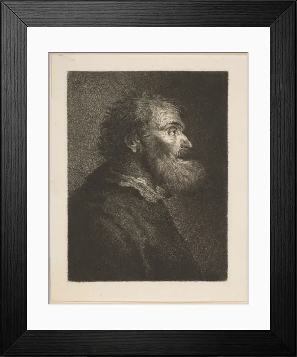 Framed Print : An Old Man in Profile, 1761. Creator: William Baillie Framed Print : An Old Man in Profile, 1761. Creator: William Baillie