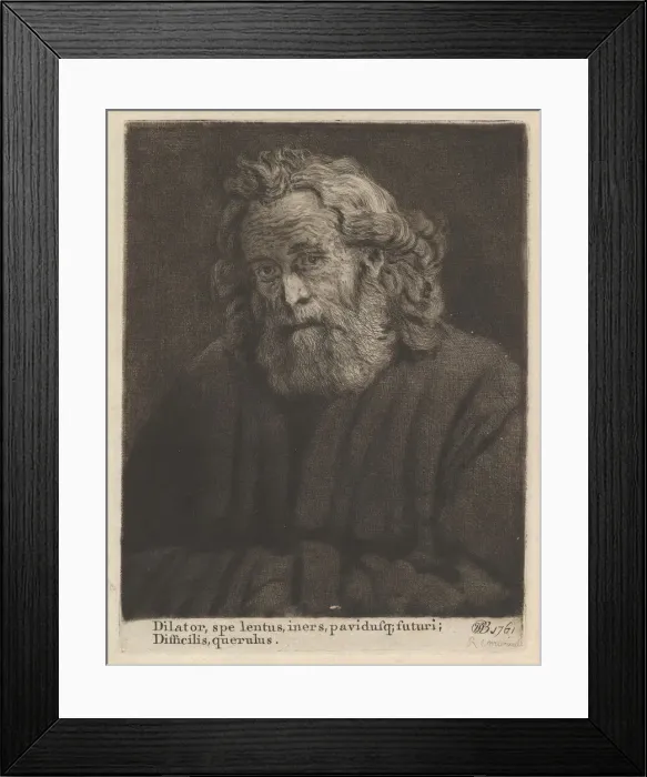 Framed Print : Old Man With a Long Beard, 1761. Creator: William Baillie Framed Print : Old Man With a Long Beard, 1761. Creator: William Baillie