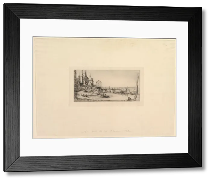 Framed Print : Passerelle du Pont-au-Change, apres l incendie de 1621 Framed Print : Passerelle du Pont-au-Change, apres l incendie de 1621