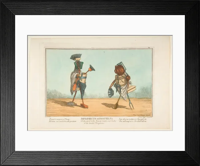 Framed Print : Implements Animated, Pl. 2, Dedicated to the Housemaids and Cooks of the United Kingdoms Framed Print : Implements Animated, Pl. 2, Dedicated to the Housemaids and Cooks of the United Kingdoms