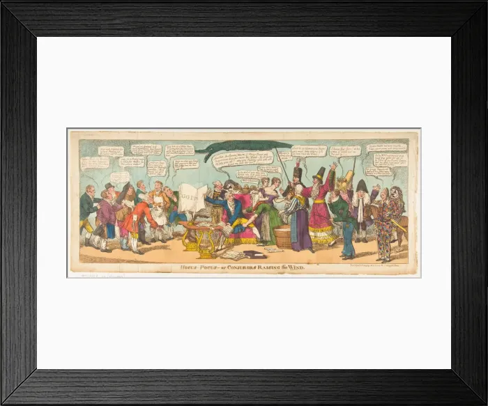 Framed Print : Hocus Pocus-or Conjurors Raising the Wind, October 1, 1814. Creator: Charles Williams Framed Print : Hocus Pocus-or Conjurors Raising the Wind, October 1, 1814. Creator: Charles Williams