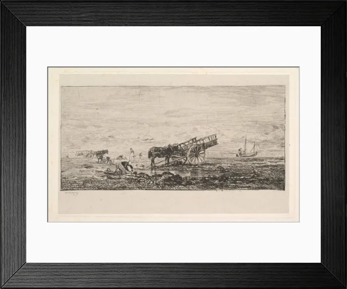 Framed Print : The Beach at Villerville, 1837-78. Creator: Charles Francois Daubigny Framed Print : The Beach at Villerville, 1837-78. Creator: Charles Francois Daubigny