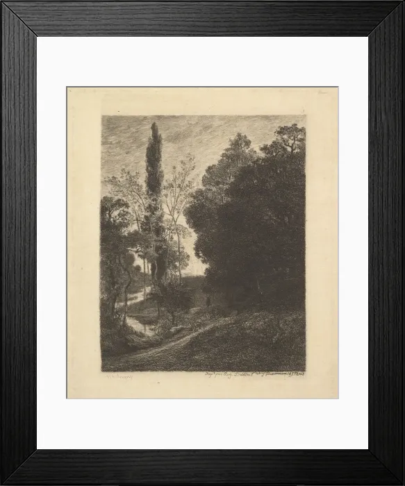 Framed Print : The Banks of Cousin, ca. 1850. Creator: Charles Francois Daubigny Framed Print : The Banks of Cousin, ca. 1850. Creator: Charles Francois Daubigny