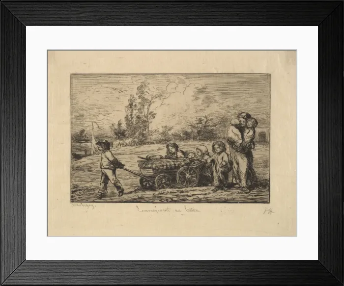 Framed Print : Moving into the Boat, 1861. Creator: Charles Francois Daubigny Framed Print : Moving into the Boat, 1861. Creator: Charles Francois Daubigny
