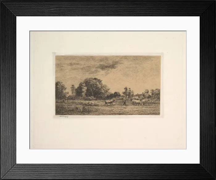 Framed Print : Moonrise, 1861. Creator: Charles Francois Daubigny Framed Print : Moonrise, 1861. Creator: Charles Francois Daubigny