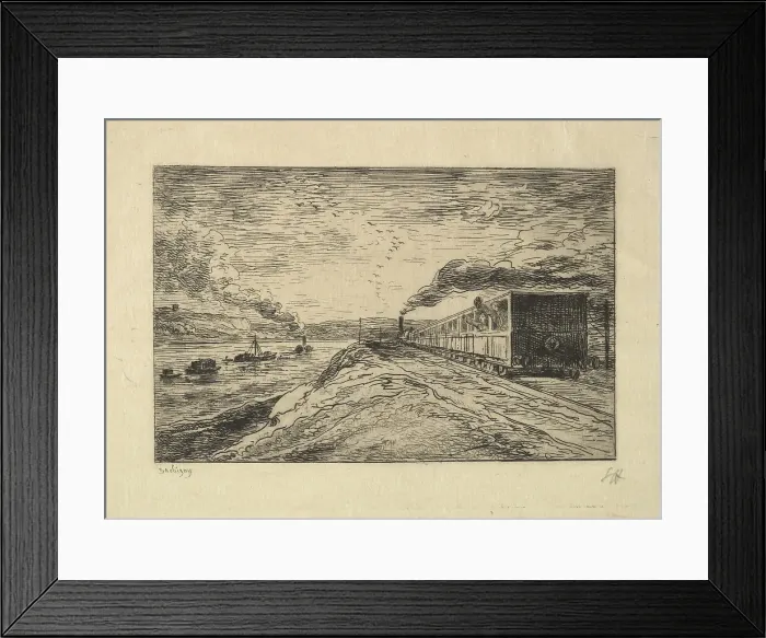 Framed Print : The Departure, 1861. Creator: Charles Francois Daubigny Framed Print : The Departure, 1861. Creator: Charles Francois Daubigny