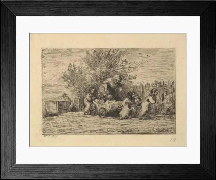 Framed Print : The Heirs to the Cart, 1861. Creator: Charles Francois Daubigny Framed Print : The Heirs to the Cart, 1861. Creator: Charles Francois Daubigny
