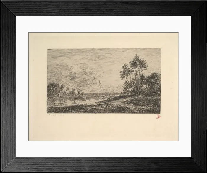 Framed Print : The Seine at Port-Maurin, 1870. Creator: Charles Francois Daubigny Framed Print : The Seine at Port-Maurin, 1870. Creator: Charles Francois Daubigny