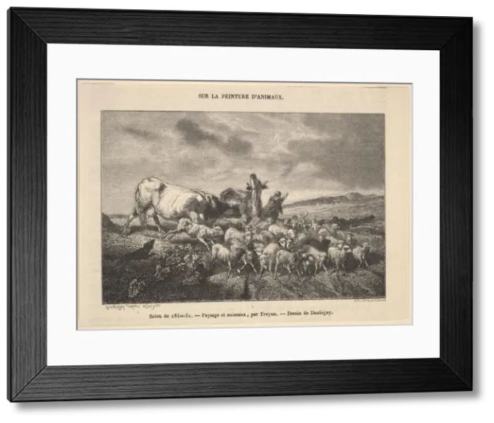 Framed Print : Salon de 1850-51; Paysage et Animaux, par Troyon, 1850-51 Framed Print : Salon de 1850-51; Paysage et Animaux, par Troyon, 1850-51