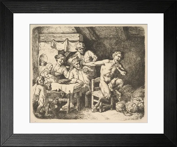 Framed Print : The Satyr and the Peasant, 1764. Creator: Christian Wilhelm Ernst Dietrich Framed Print : The Satyr and the Peasant, 1764. Creator: Christian Wilhelm Ernst Dietrich