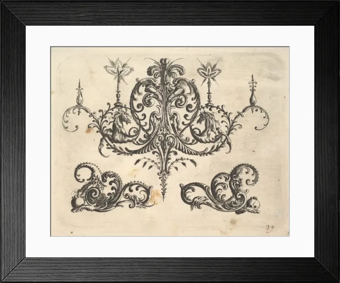 Framed Print : A fantastic chandelier with burning candles and arabesques Framed Print : A fantastic chandelier with burning candles and arabesques