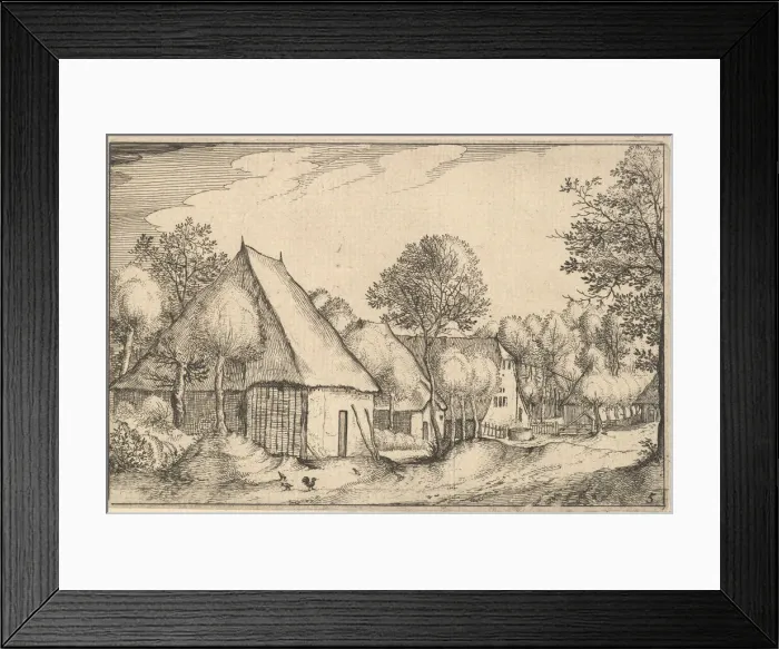 Framed Print : Farmyard, plate 5 from Regiunculae et Villae Aliquot Ducatus Brabantiae, ca. 1610 Framed Print : Farmyard, plate 5 from Regiunculae et Villae Aliquot Ducatus Brabantiae, ca. 1610