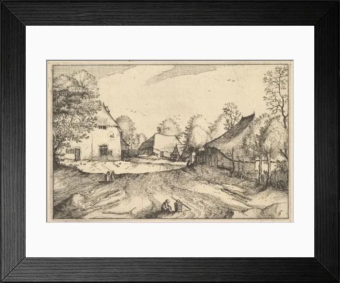 Framed Print : The Swans Inn, plate 6 from Regiunculae et Villae Aliquot Ducatus Brabantiae, ca. 1610