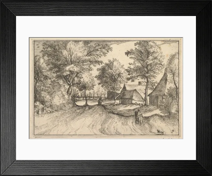 Framed Print : Village Road, plate 4 from Regiunculae et Villae Aliquot Ducatus Brabantiae, ca. 1610 Framed Print : Village Road, plate 4 from Regiunculae et Villae Aliquot Ducatus Brabantiae, ca. 1610