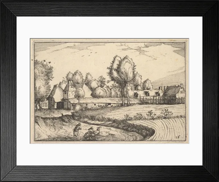 Framed Print : Road along a Field, plate 16 from Regiunculae et Villae Aliquot Ducatus Brabantiae, ca Framed Print : Road along a Field, plate 16 from Regiunculae et Villae Aliquot Ducatus Brabantiae, ca