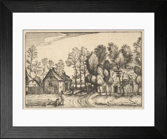 Framed Print : Landscape with Hewed Trees, plate17 from Regiunculae et Villae Aliquot Ducatus Brabant