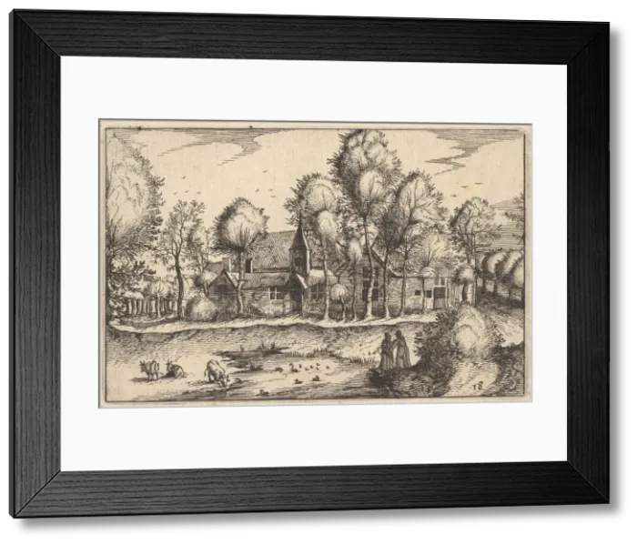 Framed Print : A Pond, plate 18 from Regiunculae et Villae Aliquot Ducatus Brabantiae, ca. 1610 Framed Print : A Pond, plate 18 from Regiunculae et Villae Aliquot Ducatus Brabantiae, ca. 1610