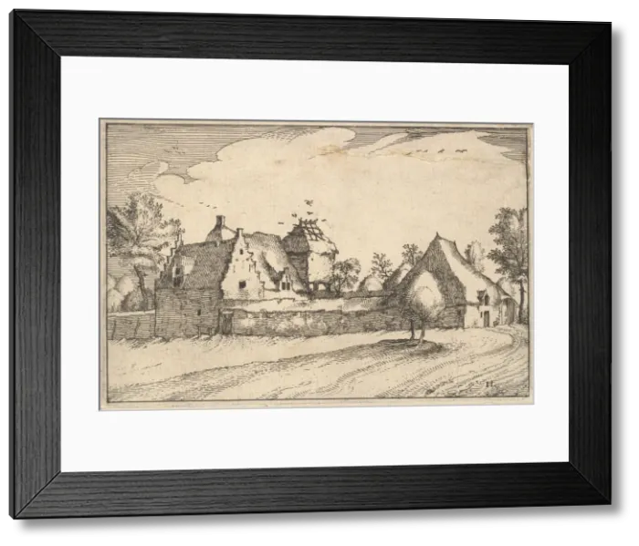 Framed Print : Walled Farm, plate 11 from Regiunculae et Villae Aliquot Ducatus Brabantiae, ca. 1610 Framed Print : Walled Farm, plate 11 from Regiunculae et Villae Aliquot Ducatus Brabantiae, ca. 1610