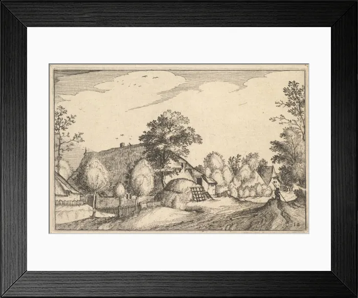 Framed Print : Village Road, plate 12 from Regiunculae et Villae Aliquot Ducatus Brabantiae, ca. 1610