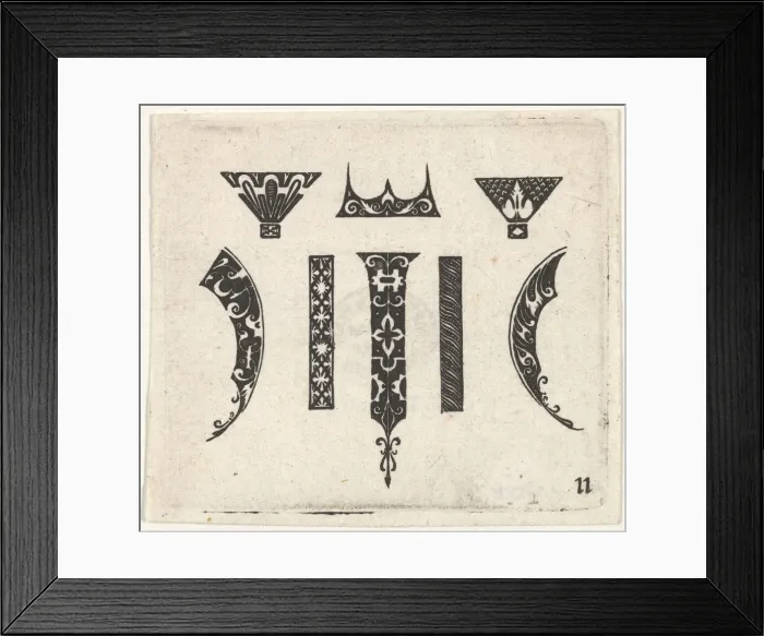 Framed Print : Blackwork Print with Eight Motifs, ca. 1620. Creator: Claes Jansz Visscher Framed Print : Blackwork Print with Eight Motifs, ca. 1620. Creator: Claes Jansz Visscher