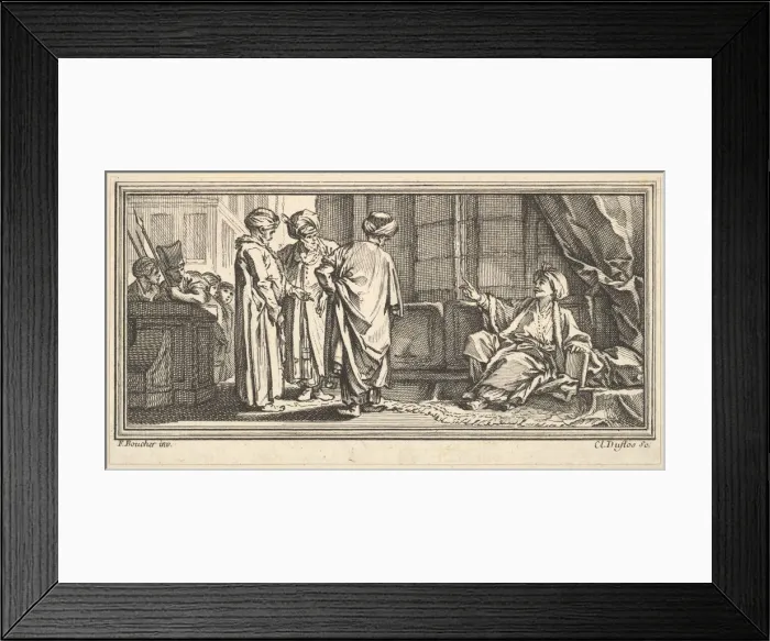 Framed Print : The Hearing of Qadi, 1746-47. Creator: Claude Augustin Duflos le Jeune Framed Print : The Hearing of Qadi, 1746-47. Creator: Claude Augustin Duflos le Jeune