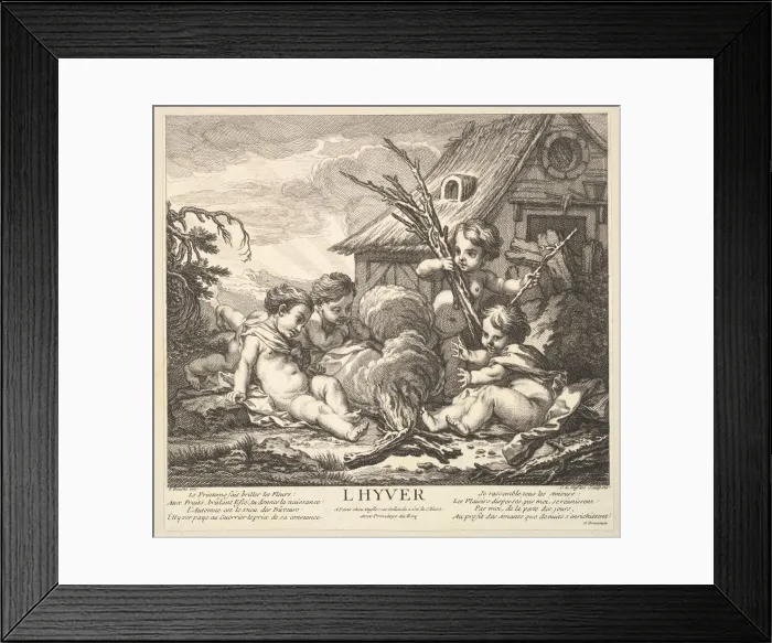 Framed Print : Winter, 1735-86. Creator: Claude Augustin Duflos le Jeune Framed Print : Winter, 1735-86. Creator: Claude Augustin Duflos le Jeune