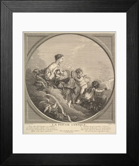 Framed Print : Lyrical Poetry, ca. 1741. Creator: Claude Augustin Duflos le Jeune Framed Print : Lyrical Poetry, ca. 1741. Creator: Claude Augustin Duflos le Jeune