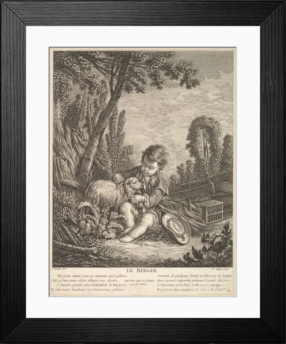 Framed Print : The Shepherd, ca. 1753. Creator: Claude Augustin Duflos le Jeune Framed Print : The Shepherd, ca. 1753. Creator: Claude Augustin Duflos le Jeune