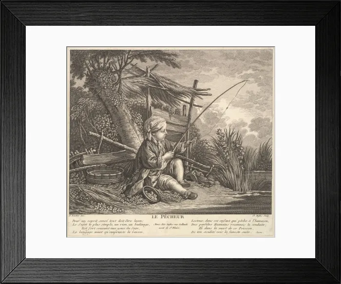 Framed Print : Fisherman, ca. 1753. Creator: Claude Augustin Duflos le Jeune