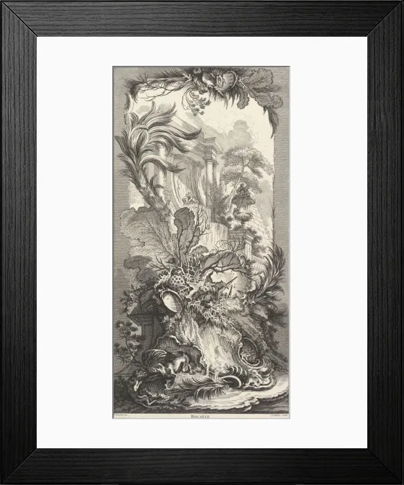 Framed Print : Rocaille (Rock Garden), ca. 1737. Creator: Claude Augustin Duflos le Jeune Framed Print : Rocaille (Rock Garden), ca. 1737. Creator: Claude Augustin Duflos le Jeune