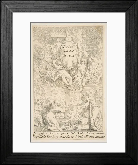 Framed Print : Frontispiece to the series The Life of Christ. n. d. Creators: Claude Gillot Framed Print : Frontispiece to the series The Life of Christ. n. d. Creators: Claude Gillot