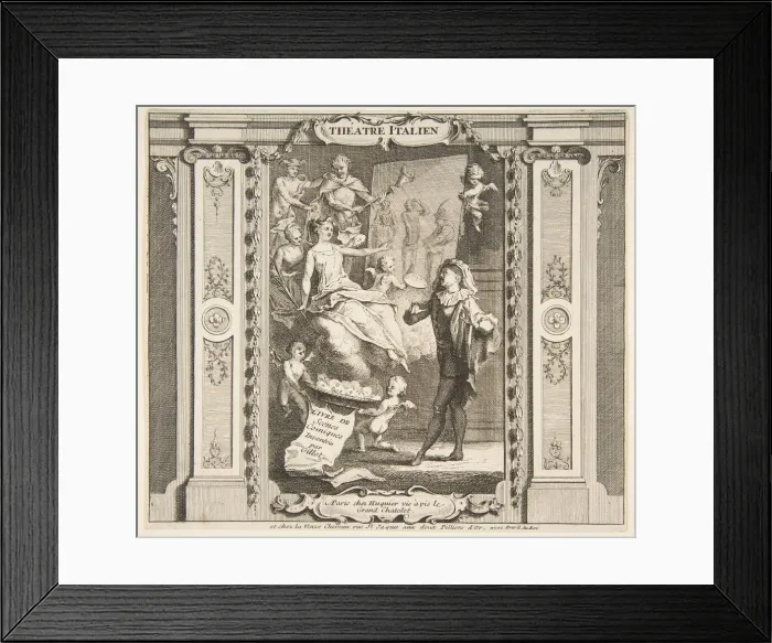 Framed Print : Frontispice to Theatre Italien. n. d. Creators: Claude Gillot, Jacques Gabriel Huquier Framed Print : Frontispice to Theatre Italien. n. d. Creators: Claude Gillot, Jacques Gabriel Huquier
