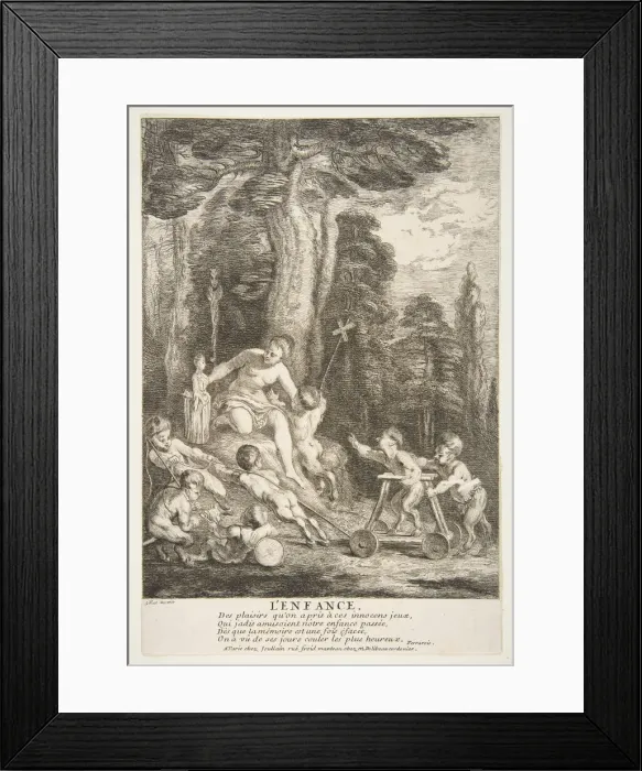 Framed Print : Adolescence. n. d. Creators: Claude Gillot, Jean Audran Framed Print : Adolescence. n. d. Creators: Claude Gillot, Jean Audran