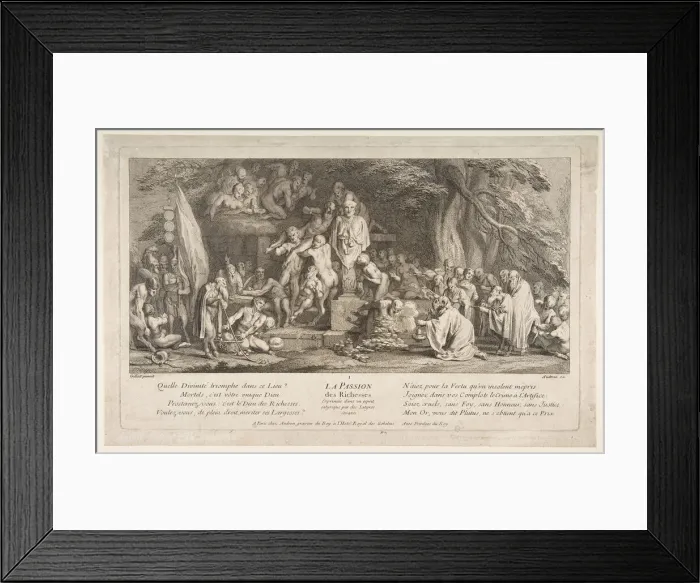 Framed Print : The Passion for Wealth. n. d. Creator: Claude Gillot Framed Print : The Passion for Wealth. n. d. Creator: Claude Gillot