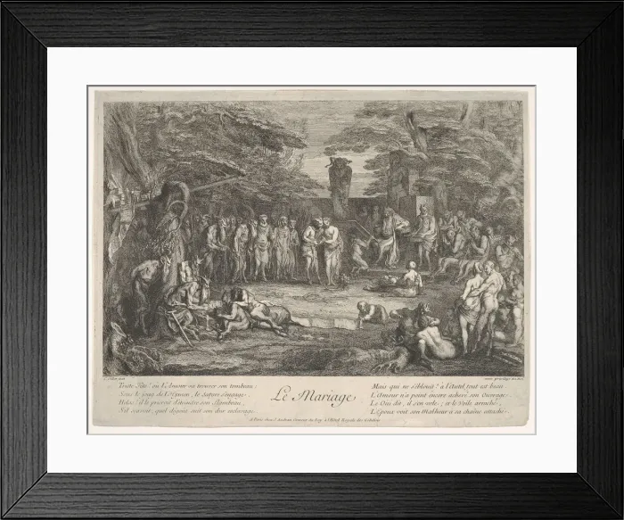 Framed Print : The Marriage (Le Mariage): in a forest, an old satyr marries the betrothed in cen... ca Framed Print : The Marriage (Le Mariage): in a forest, an old satyr marries the betrothed in cen... ca