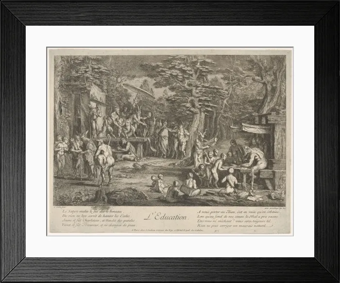 Framed Print : The Education (L Education): in a forest, to right an old satyr instructor holdin... ca Framed Print : The Education (L Education): in a forest, to right an old satyr instructor holdin... ca